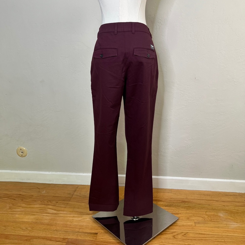 Wildfang The Essential Trouser Size 4 Merlot Purple NEW Chino Work Pants - Picture 3 of 11